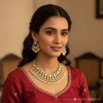 Regal Layered Kundan Pearl Necklace Set - Image 2