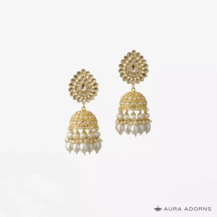 Luxurious Golden Kundan Jhumki