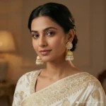 Luxurious Golden Kundan Jhumki - Image 2