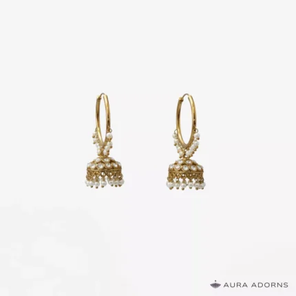 Kundan Hoop Jhumki with Pearls