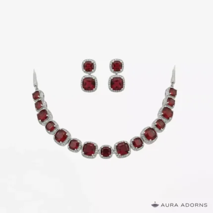 Red Rhodium Necklace