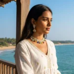 Multicolour Kundan Gemstone Choker Set - Image 2