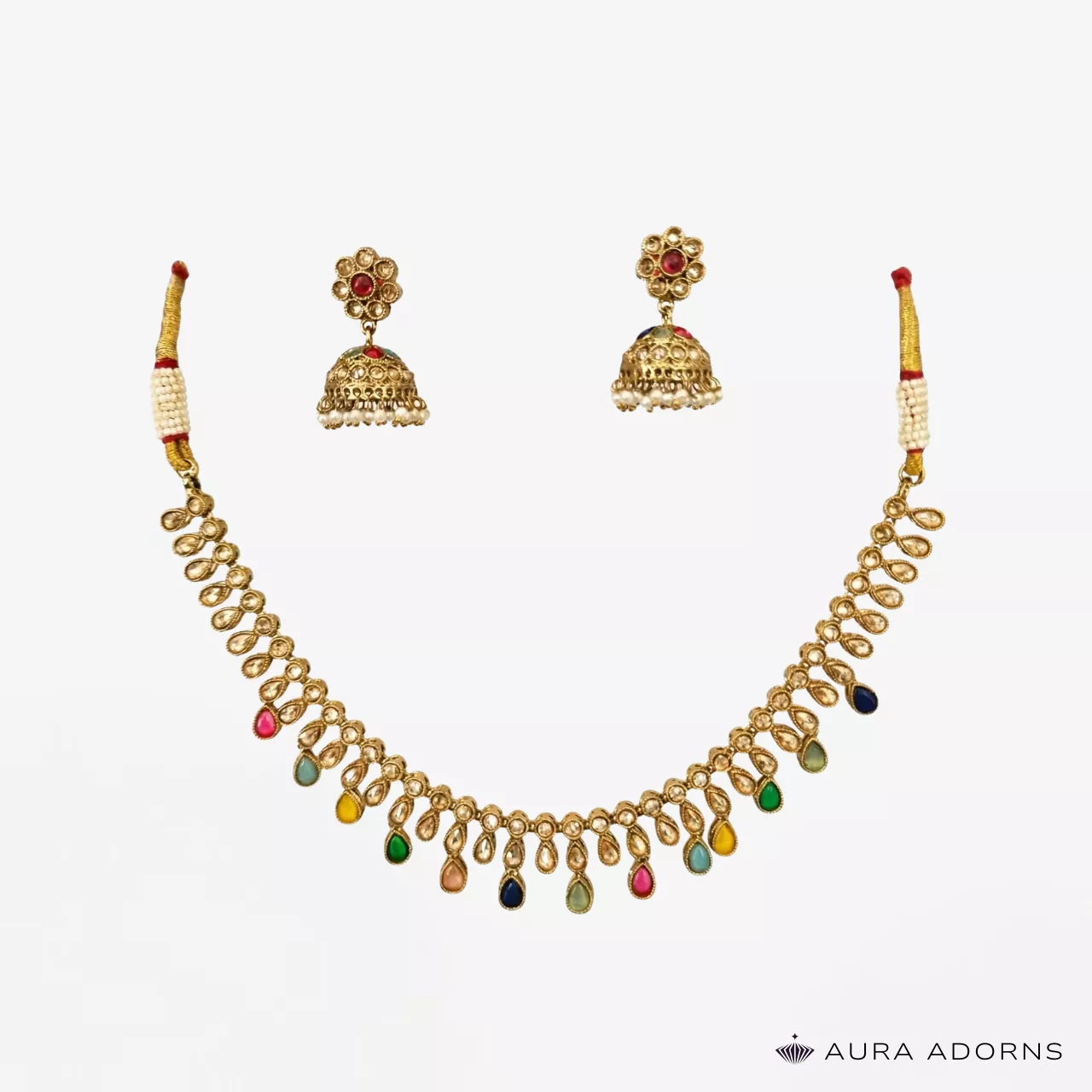 illustration-29-697d9c1312f28 Multicolor Kundan Choker Set - Image 1