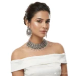 Rosy Oxidised Choker Set