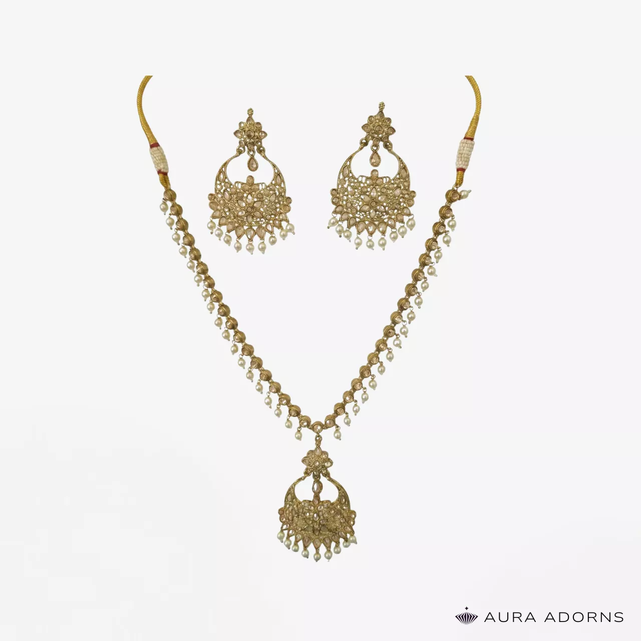 illustration-36-697da0de3e4e5 Polki Pearl Necklace Set - Image 1