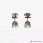 Oxidised Elephant Motif Jhumki