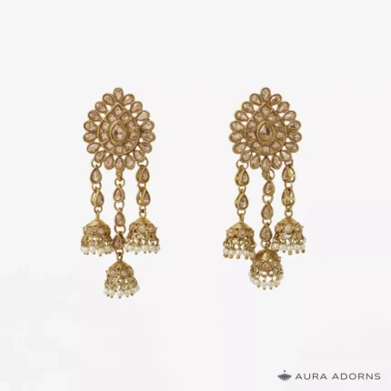 Multi-Layered Polki Jhumki