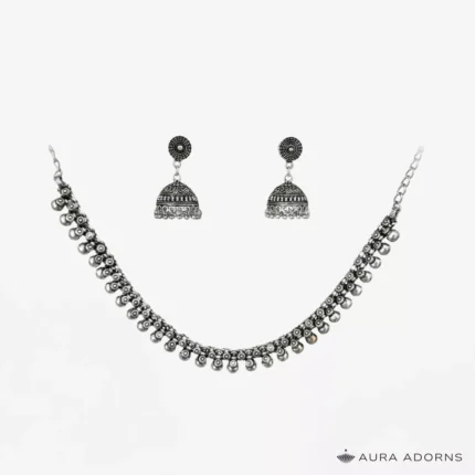 Silver beads Choker Set