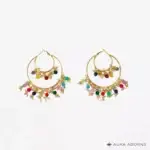 Multicolour Beaded Hoop Earrings