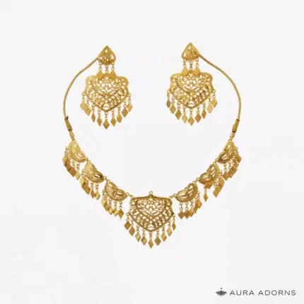 Golden Filigree Necklace Set