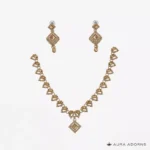 Geometric White Stone Necklace Set